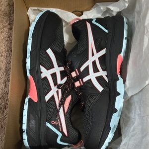 ASICS Black and Pink Running Shoes